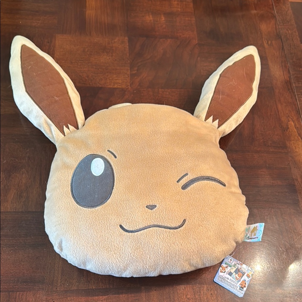 Eevee Mocchi-Mocchi Face Cushion Pillow New Official Pokemon Merchandise